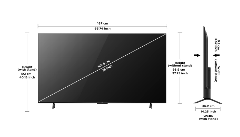 TV LCD TCL - LED - ULTRA HD - 40Hz - TV CONNECTEE - 75P635 - NESPRO