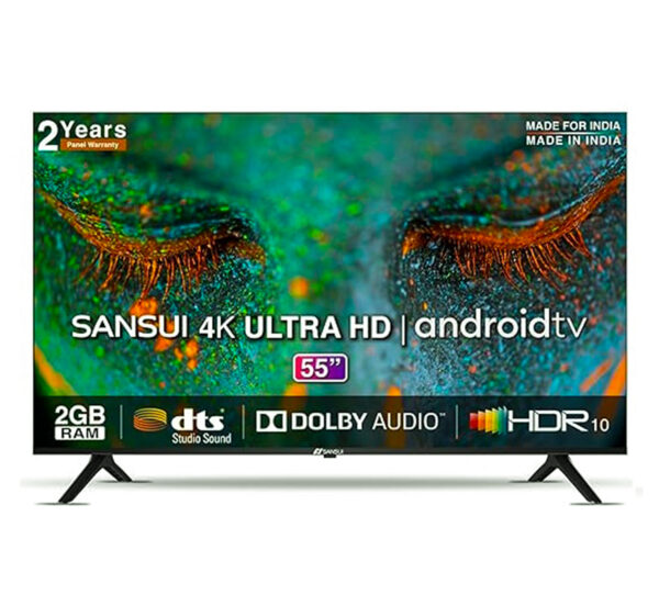 Sansui 140 cm (55 inch) Ultra HD (4K) LED Smart Android TV with Dolby Audio and DTS