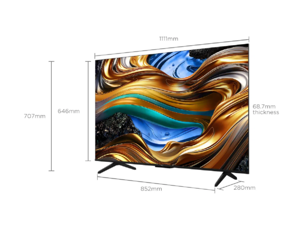 TCL 50 Inch Ultra HD 4K Google TV Display Size