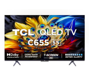 TCL 55 inch 4K Ultra HD Smart QLED Google TV (55C655) Dolby Vision-Atmos HDR 10 plus AiPQ Pro Processor