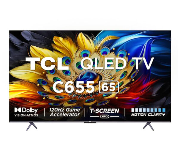 TCL 65inch 4K Ultra HD Smart QLED Google TV (65C655) Dolby Vision -Atmos HDR 10 plus AiPQ Pro Processor