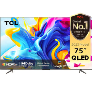 TCL 75 Inch 4K QLED HDR 10+ Smart Google TV (75C645) Dolby Vision Atmos Game Master Wide Colour Gamut Quantum Dot Technology