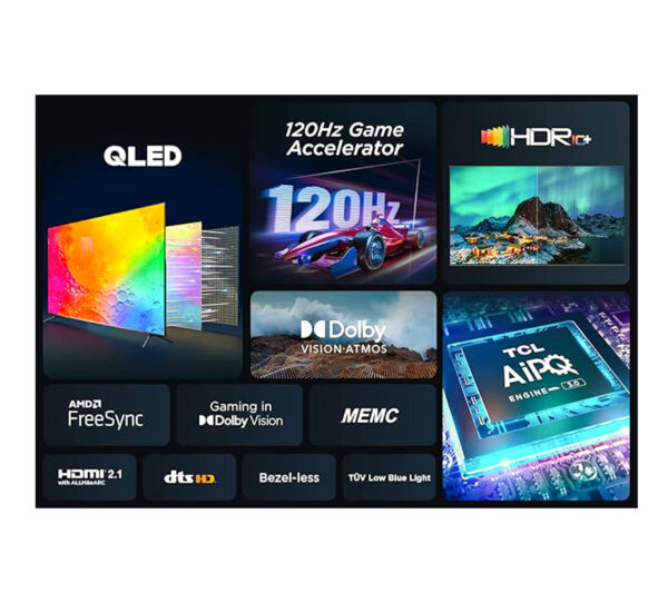 TCL 75 Inch 4K QLED HDR 10+ Smart Google TV Feature