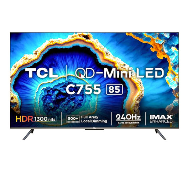 TCL 85 inch 4K Ultra HD Smart QD-Mini LED Gaoogle TV (85C755) Dolby Vision-Atmos Game Master 2.0 AMD FreeSync Premium Pro