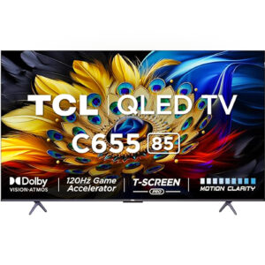 TCL 85 inch 4K Ultra HD Smart QLED Google TV (85C655) Dolby Vision -Atmos HDR 10 plus AiPQ Pro Processor