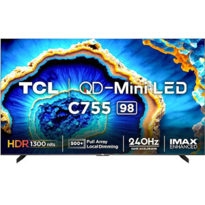 TCL 98 inch 4K Ultra HD Smart QD-Mini LED Gaoogle TV (98C755) Dolby Vision-Atmos Game Master 2.0 AMD FreeSync Premium Pro