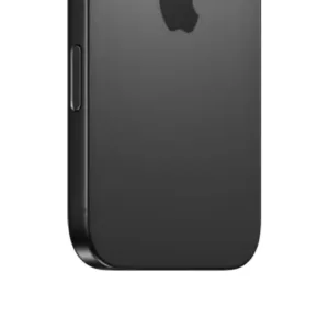 iPhone 16 Pro Black Titanium phone with focus on camera and button