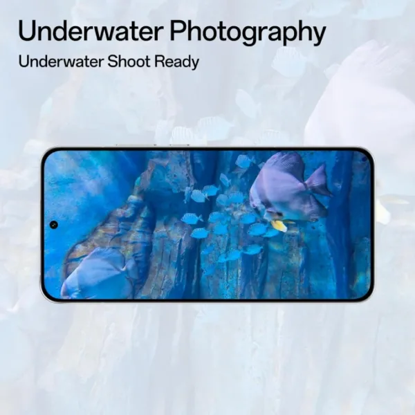 Oppo Reno 14 Pro White Smartphone Under Water Photography