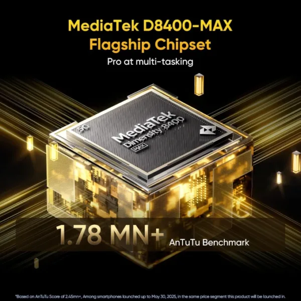 Realme GT 7T IceSense Black smartphone processor