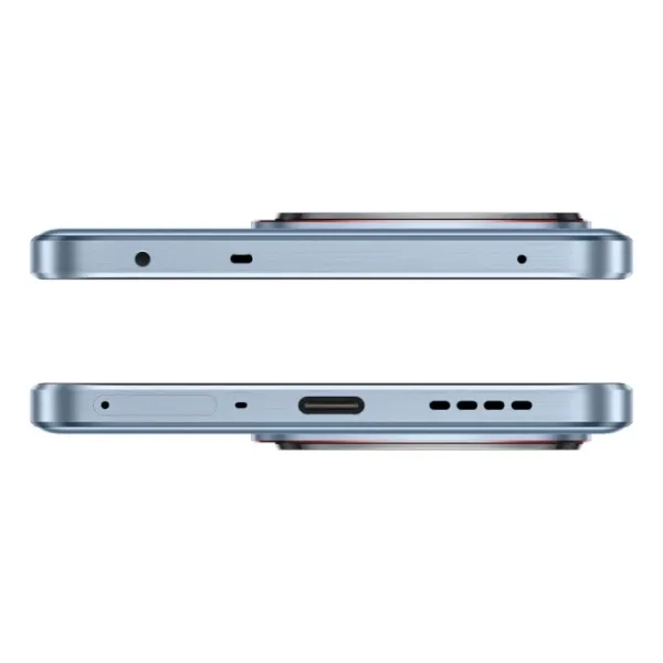 Realme GT 7T IceSense Blue smartphone top and bottom view
