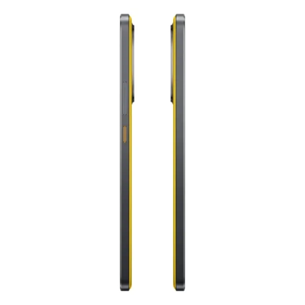 Realme GT 7T Racing Yellow smartphone side view
