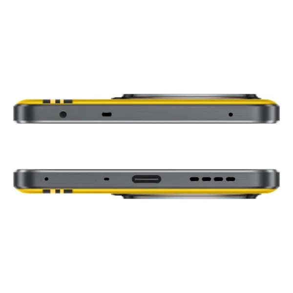 Realme GT 7T Racing Yellow smartphone top and bottom view