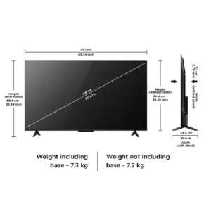 TCL 50S5K 50 inch QLED Smart Google TV Dimentions Keni Electronics