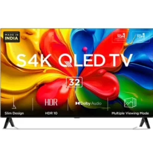 TCL 32 inch Full HD Smart QLED Google TV (32S5K) Metallic Bezel-Less S5K Series – 2025 Model