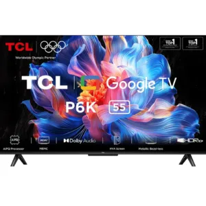 TCL 55 inch 4K UHD Smart Google TV (55P6K) | Dolby Audio | Game Master | HDR10 | Bezel-less Design | 2025 Model