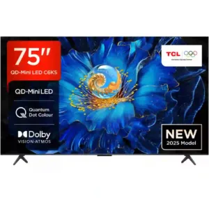 TCL (75C6KS)-75 Inch QD-Mini LED 4K Smart Google TV | AiPQ Processor | Dolby Atmos & ONKYO | 2025 Model