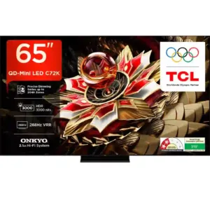 TCL 65 inch QD-Mini LED 4K Google TV (65C72K) | 144Hz, Dolby Vision IQ, ONKYO Sound, HDMI 2.1, VRR