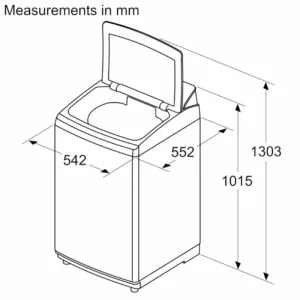 Bosch WOE802B7IN 8-Kg 5 Star Top Load Dimentions