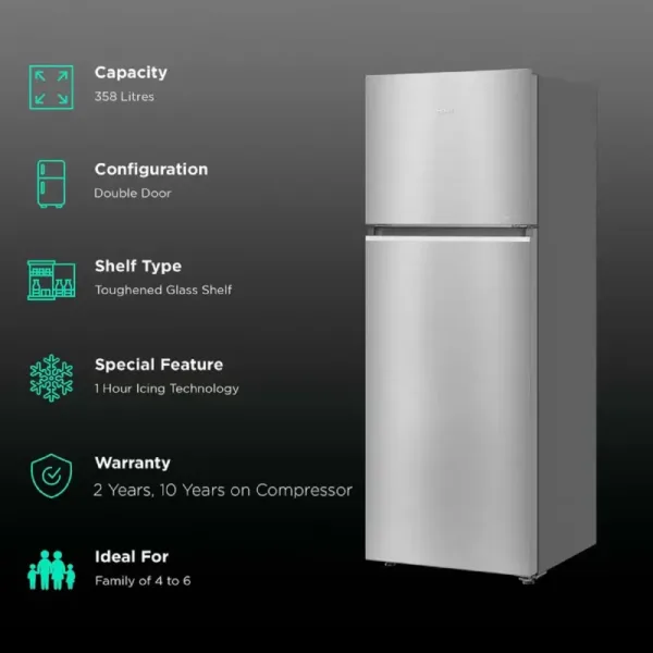 Haier HRF-4083BIS-P 358L 3 Star Frost Free Double Door Refrigerator Features