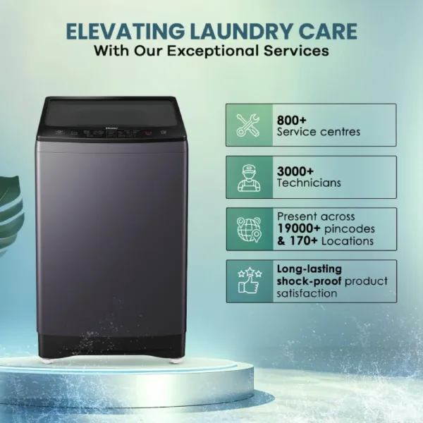 Haier HWM105-316BK 10.5 Kg 5 Star Top Load Washing Machine Care