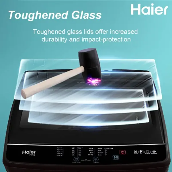Haier HWM70-306S8N1 7 Kg 5 Star Top Load Washing Toughened Glass