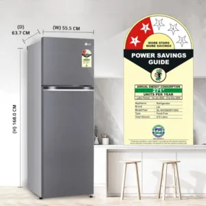 LG GL-N312SDSY 272L 2 Star Refrigerator Dimentions