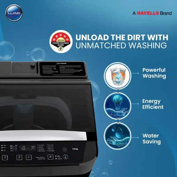 Lloyd GLWMT65GLGAM 6.5 Kg 5 Star Fully Automatic Top Load Features