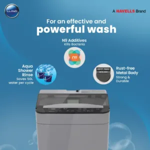 Lloyd GLWMT65GLGAM 6.5 Kg 5 Star Fully Automatic Top Load Powerful Wash