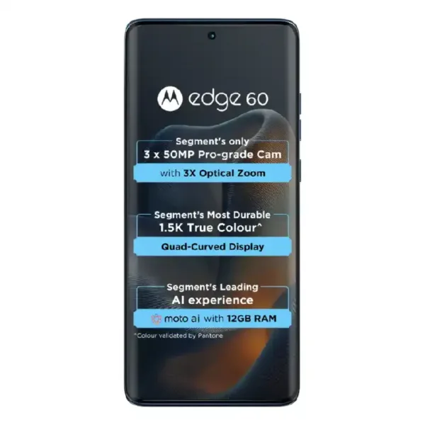 Motorola Edge 60 5G PANTONE Gibraltar Sea SmartPhone Display