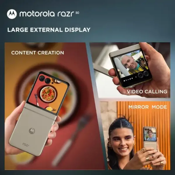 Motorola razr 50 5G Beach Sand SmartPhone Large Display Keni Electronics