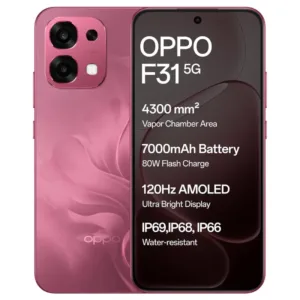 OPPO F31 5G – 7000mAh Battery | 80W SuperVOOC | IP69 Armour Body