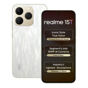 Realme 15T 5G - 50MP Dual Cameras, 7000mAh Battery, Dimensity 6400