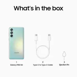 Samsung Galaxy M55 5G SmartPhone Light Green Box
