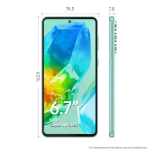 Samsung Galaxy M55s 5G Coral Green SmartPhone Dimentions Keni Electronics