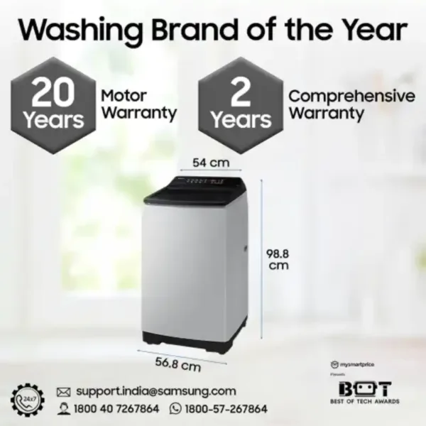 Samsung WA70BG4441BYTL 7 Kg 5 Star Top Load Washing Machine Dimentions and Warranty Keni Electronics