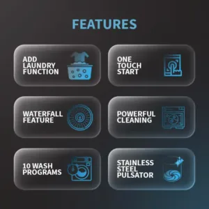 Sharp ES-T75N-BK 7.5 Kg 5Star Fully Automatic washing Machine Features