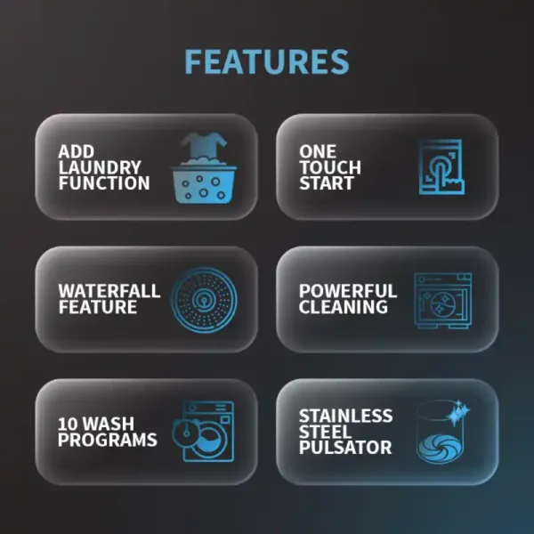 Sharp ES-T75N-BK 7.5 Kg 5Star Fully Automatic washing Machine Features