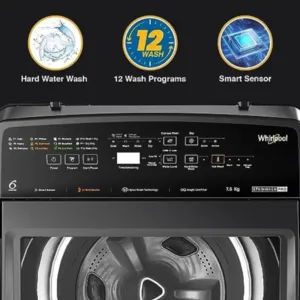 Whirlpool STAINWASH PRO HS GREY 10YRMW 7.5 Kg 5 Star Topload Ui Panel