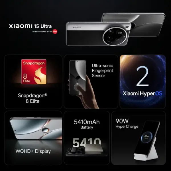 Xiaomi 15 Ultra Silver Chrome SmartPhone Features