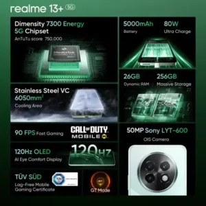 realme 13 Plus 5G Speed Green Smartphone Features Keni Electronics