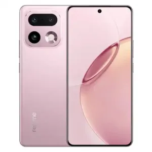 Realme 16 Pro Plus Pink smartphone with dual cameras