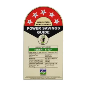 Mitsubishi Heavy Industries SRK18YYS-W6 5-Star Rating