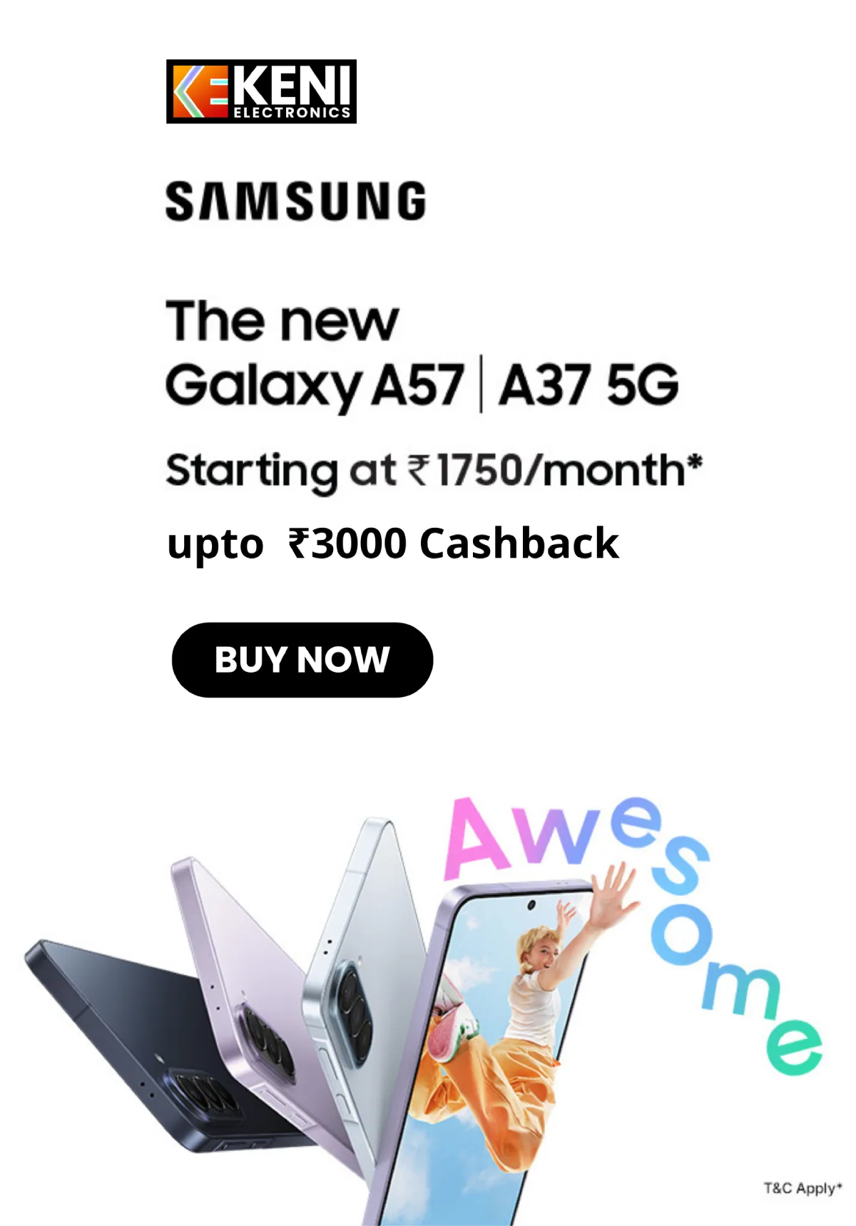 Samsung Galaxy A57 and A37 Mobile View