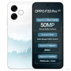 Oppo F33 Pro 5G Smartphone |  7000mAh Battery, 80W SUPERVOOC Charging, Dual 50MP Camera, IP69K