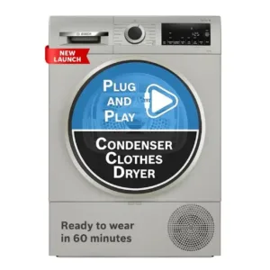 Bosch WPG24108IN 9 Kg Front Load Condenser Tumble Dryer with AutoDry & Hygiene Plus