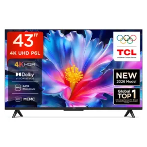 TCL (43P6L) 43-Inch 4K Ultra HD Google TV with HDR, 24W Sound, Wi-Fi, Netflix, YouTube & Smart Features