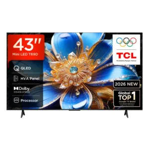 TCL 43T69D 43 Inch QLED 4K Ultra HD Smart Google TV with Dolby Vision, Dolby Atmos & Google Assistant