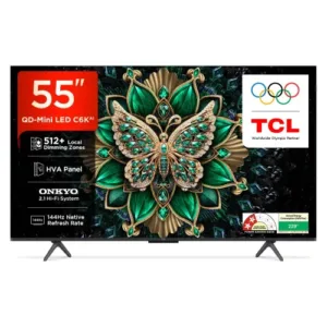 TCL (55C6K) 55 Inch QD-Mini LED 4K Ultra HD Smart Google TV with Dolby Vision IQ, Dolby Atmos & 120Hz Refresh Rate