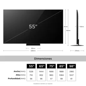 TCL 55C7L SQD-Mini LED 4K Super Ultra HD Dimention