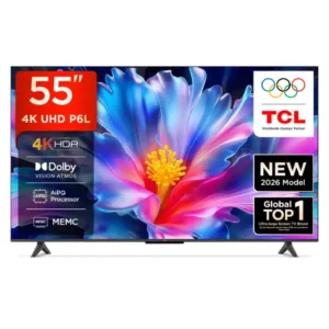 TCL (55P6L) 55-Inch 4K Ultra HD Google TV with HDR, Voice Control, Chromecast, Wi-Fi, 24W Sound